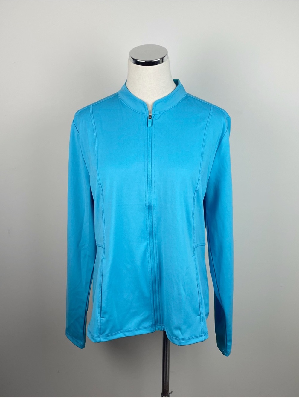 Cynthia Rowley Active Solid Blue Full Zip Athletic Workout Jacket Women XL